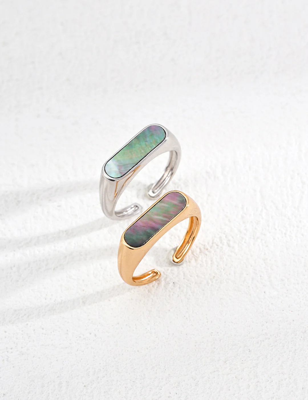 Minimalist Black Shell Open Ring
