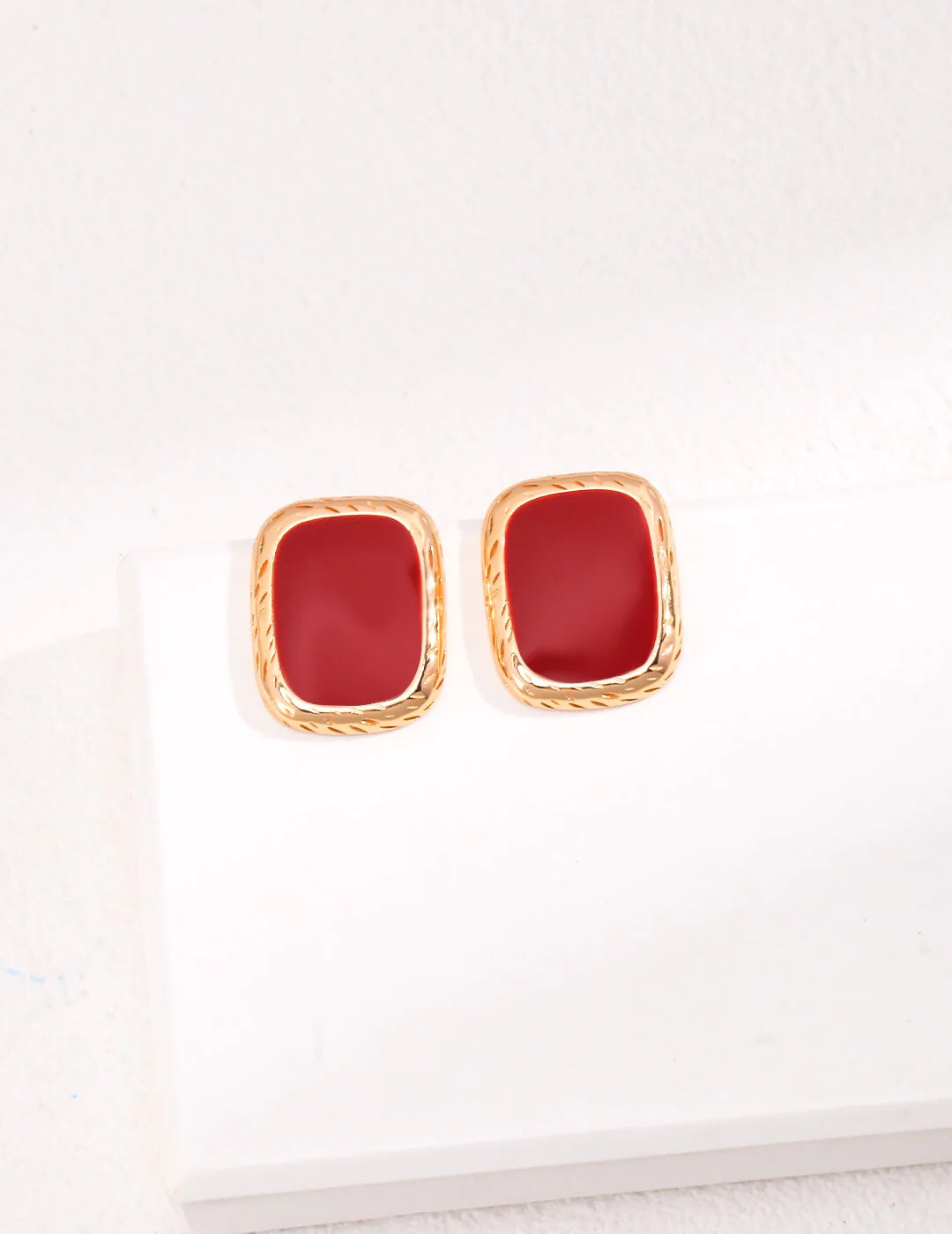 Red Drip Glaze Earrings