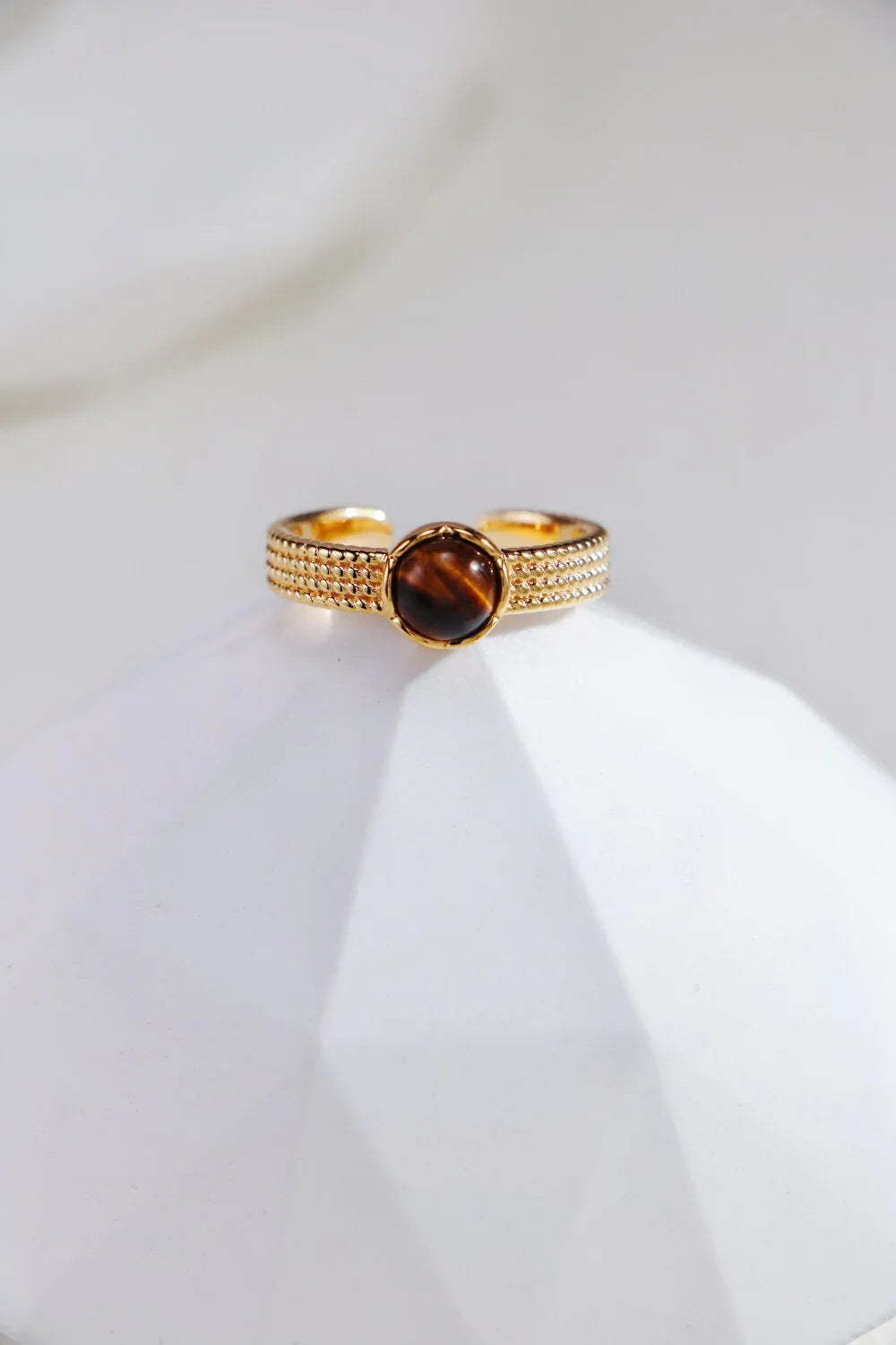 Inel deschis Ochiul Tigrului/Onyx Negru