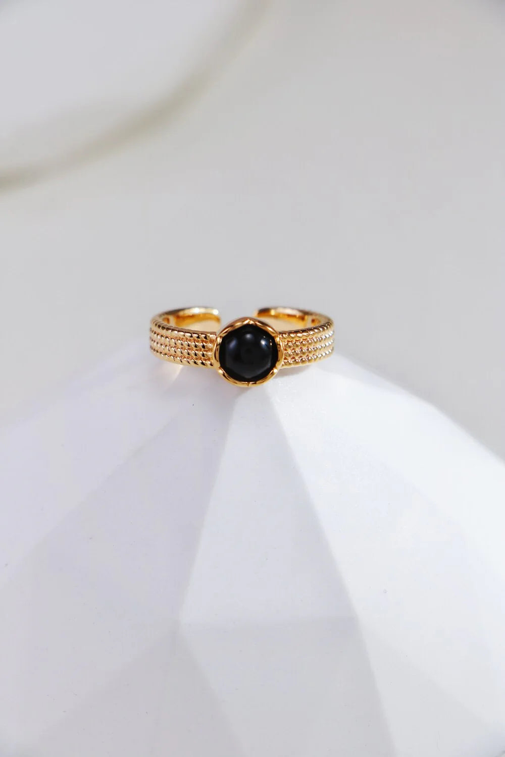 Inel deschis Ochiul Tigrului/Onyx Negru