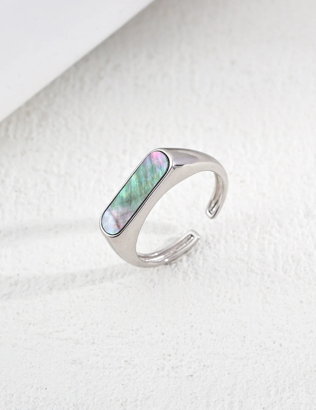 Minimalist Black Shell Open Ring