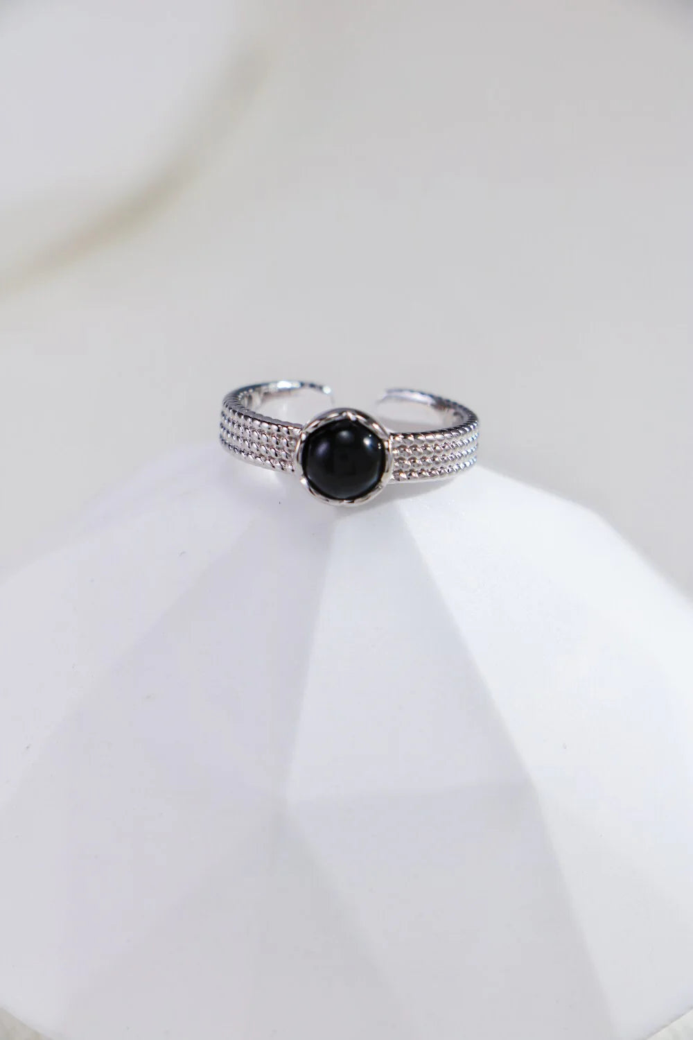 Inel deschis Ochiul Tigrului/Onyx Negru