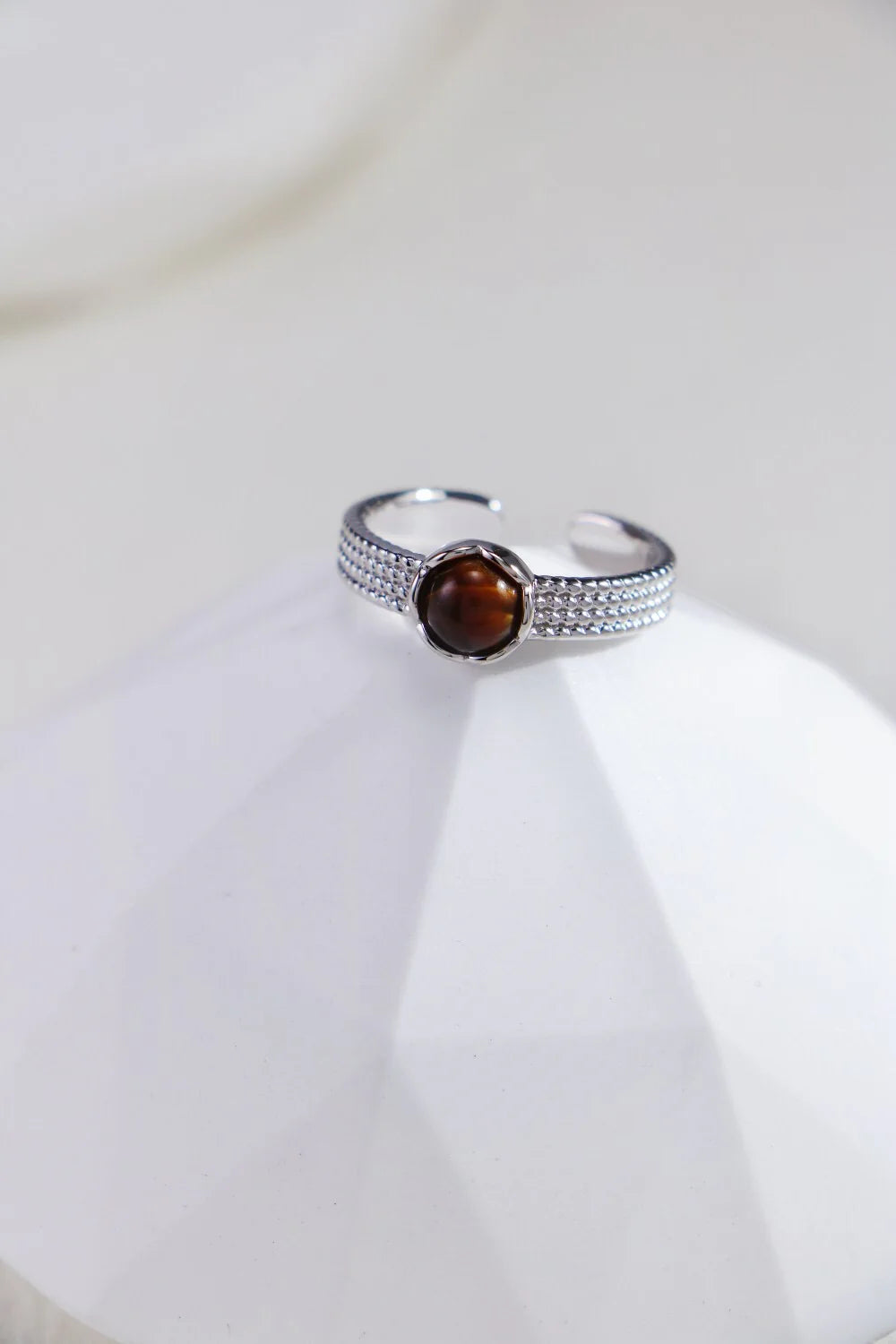 Inel deschis Ochiul Tigrului/Onyx Negru